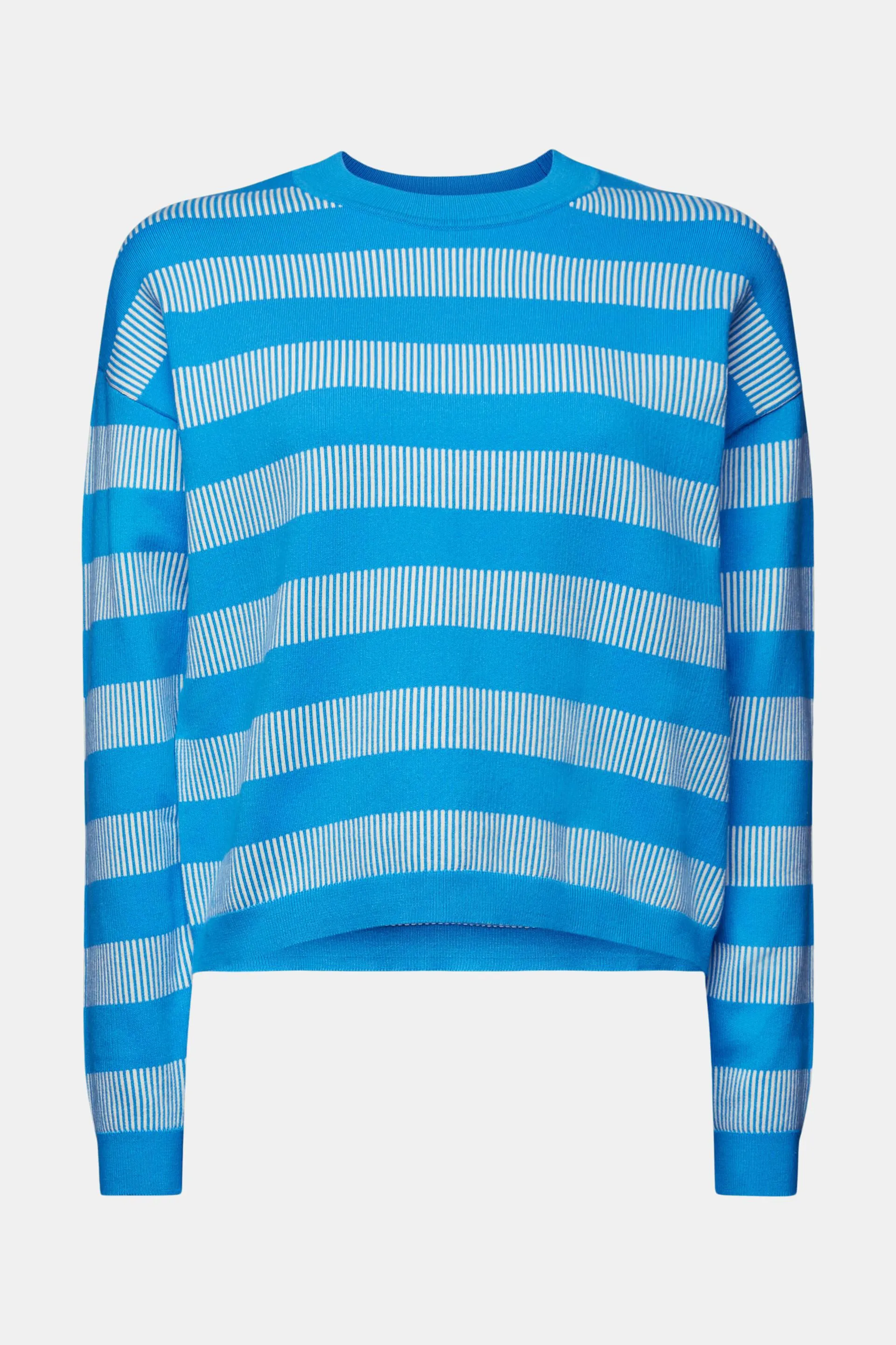 Pullover girocollo a righe jacquard
